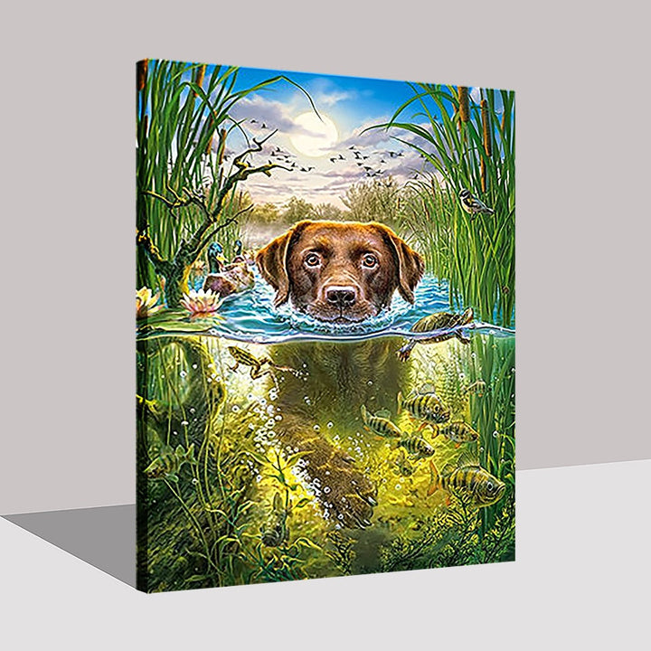 Paint By Numbers Dog Canvas for Relaxing DIY Decor