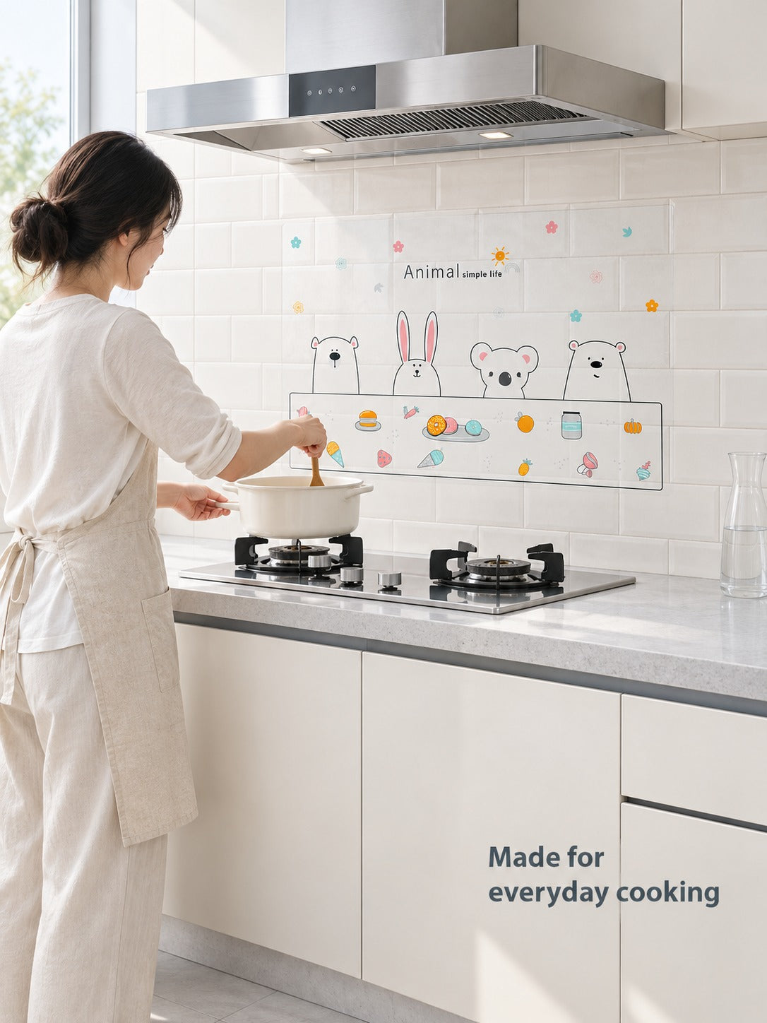Oil-Proof Kitchen Stove Backsplash Sticker, Wipe Clean