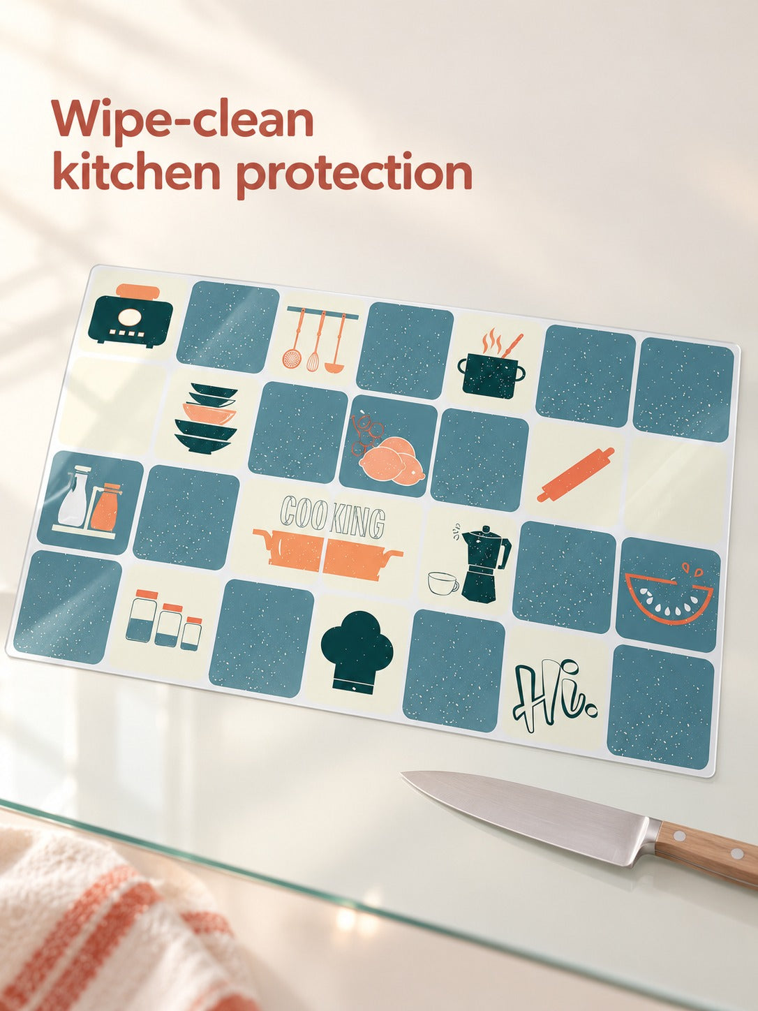 Oil Proof Stove Wall Sticker, Heat-Resistant & Wipeable