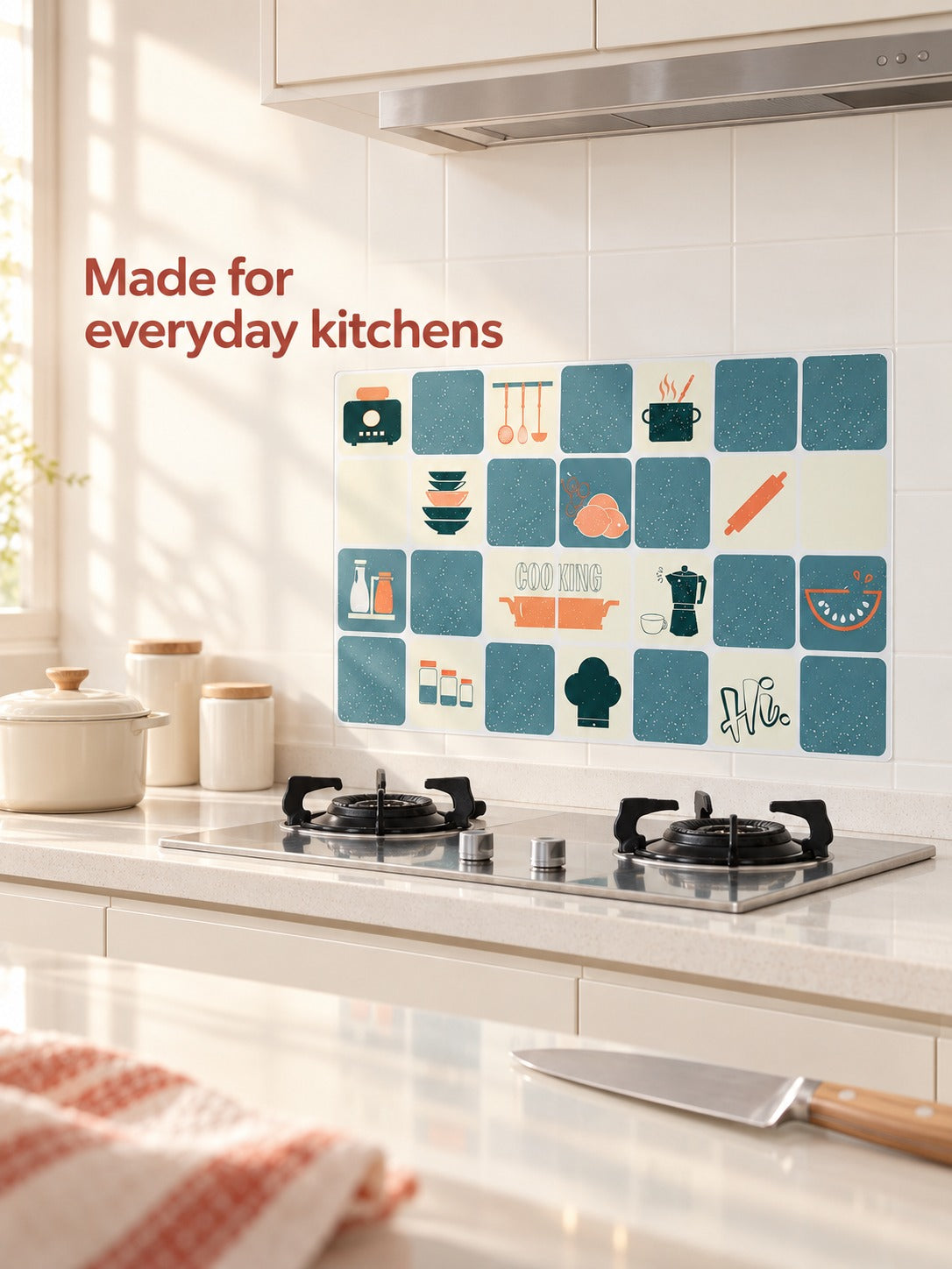 Oil Proof Stove Wall Sticker, Heat-Resistant & Wipeable