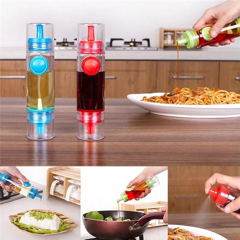 Oil Dispenser Bottle with Push-Button Pour Control