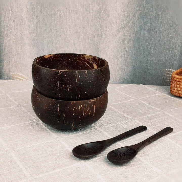 Natural Coconut Shell Bowl for Oatmeal, Fruit & Salad