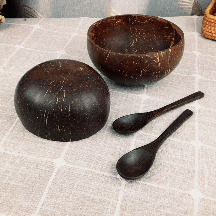 Natural Coconut Shell Bowl for Oatmeal, Fruit & Salad