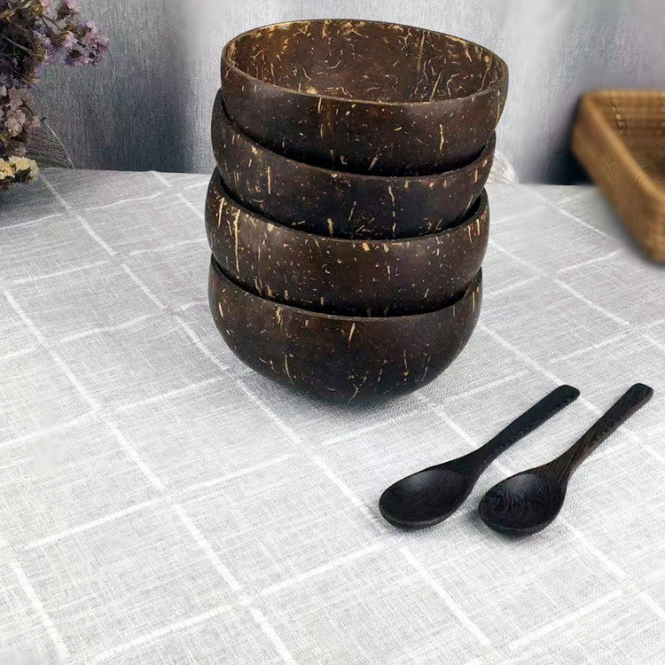 Natural Coconut Shell Bowl for Oatmeal, Fruit & Salad