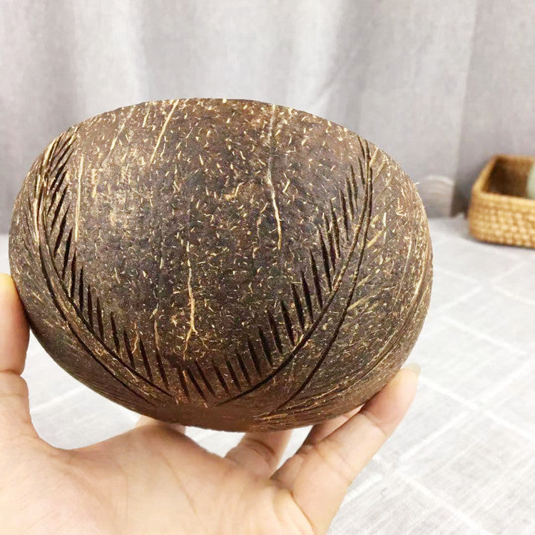 Natural Coconut Shell Bowl for Oatmeal, Fruit & Salad