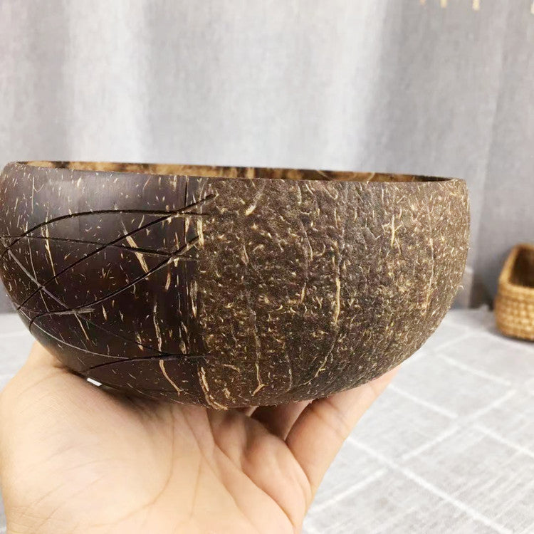 Natural Coconut Shell Bowl for Oatmeal, Fruit & Salad