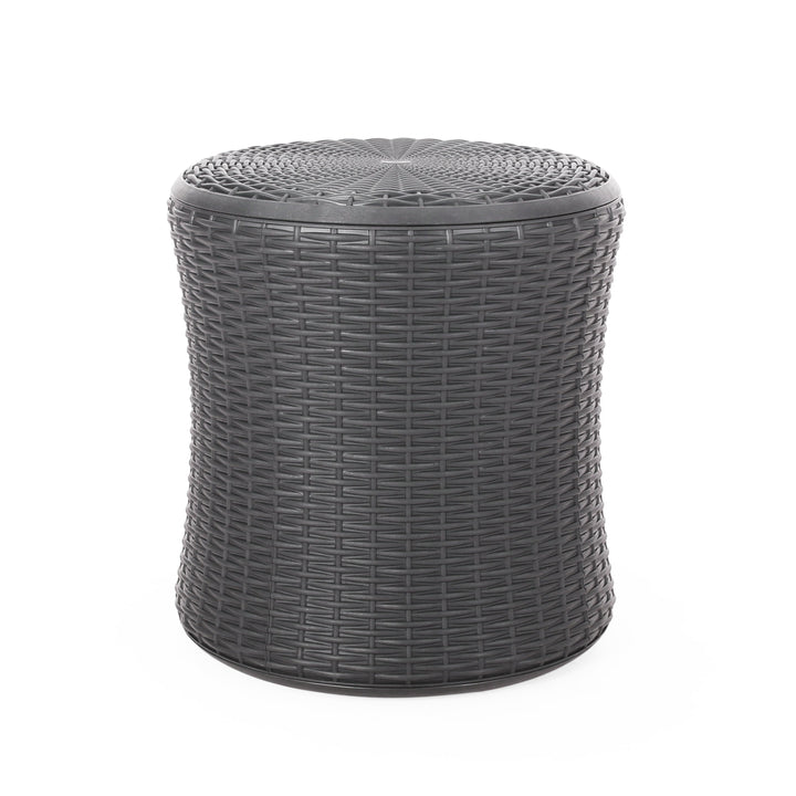 Weather-Resistant Patio Side Table with Hidden Storage