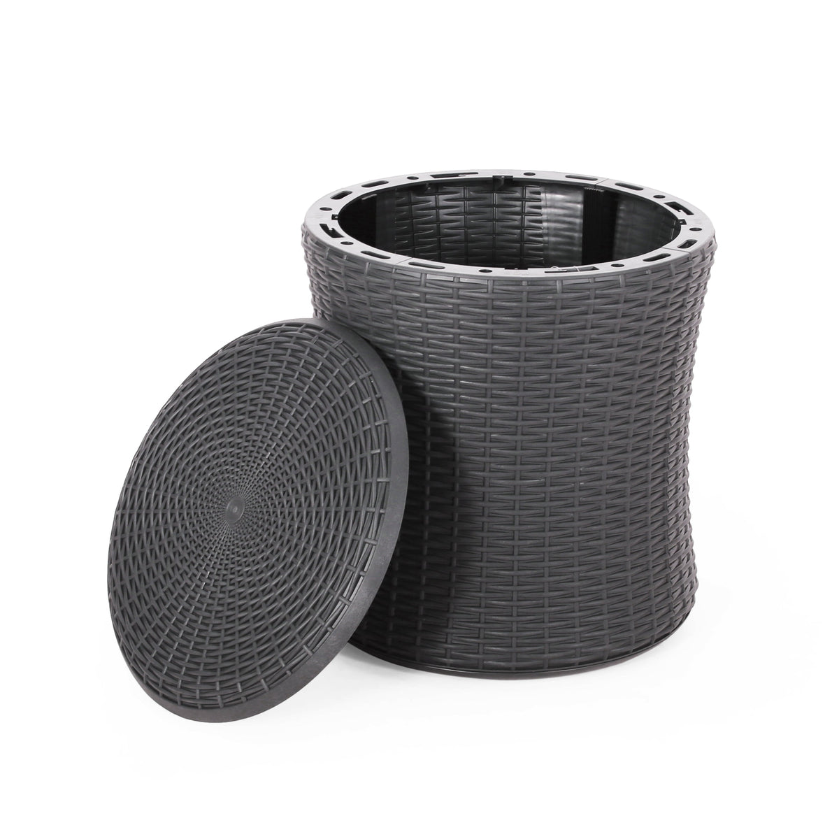 Weather-Resistant Patio Side Table with Hidden Storage
