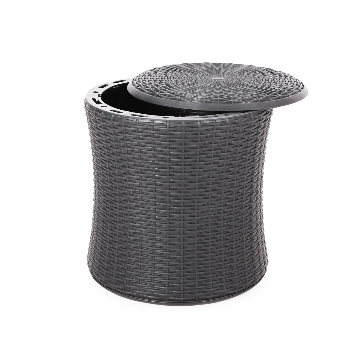 Weather-Resistant Patio Side Table with Hidden Storage