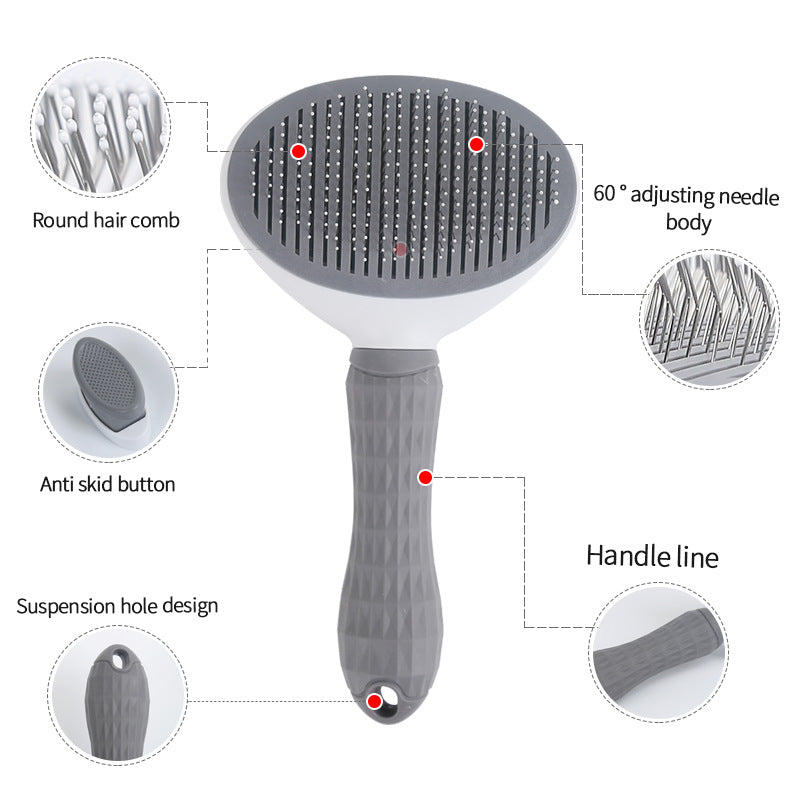 One-Click Pet Grooming Comb for Effortless Hair Removal