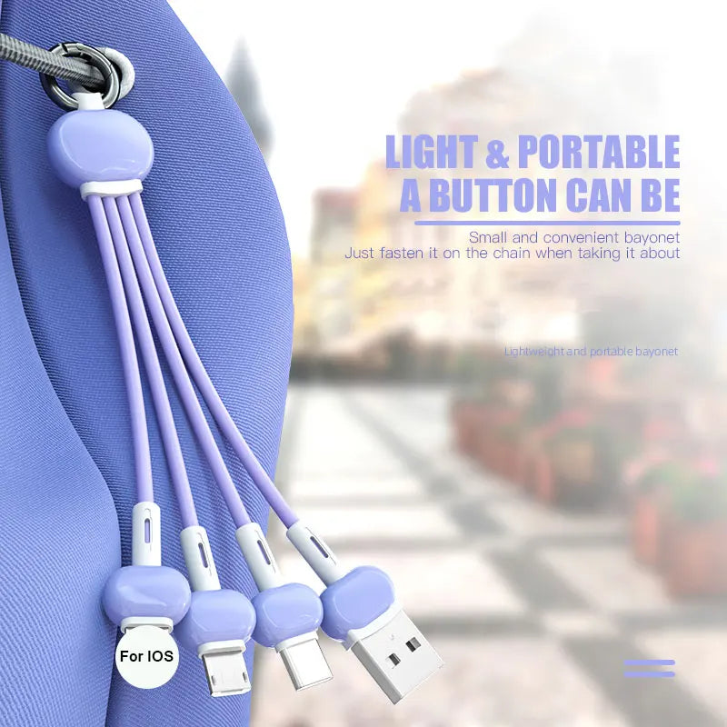 Keychain Charging Cable for iPhone and Android