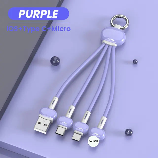Keychain Charging Cable for iPhone and Android