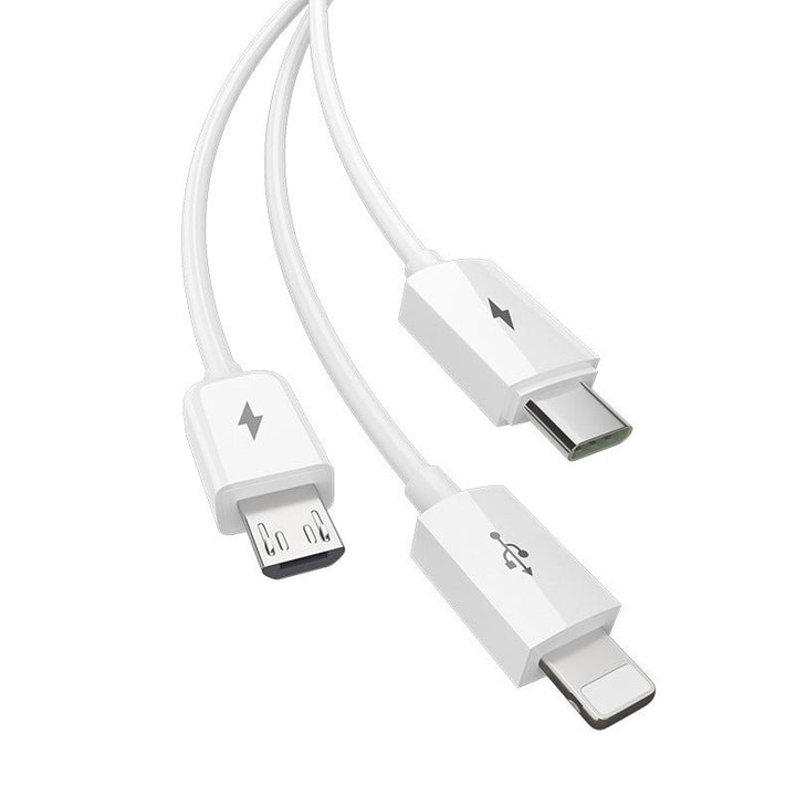 3-in-1 Charging Cable for iPhone, Type-C, Micro-USB