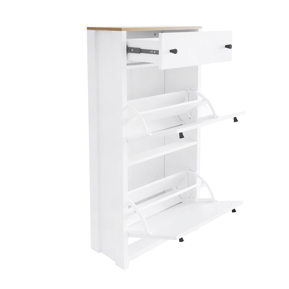 Shoe Cabinet with Flip Drawers for Entryway Storage