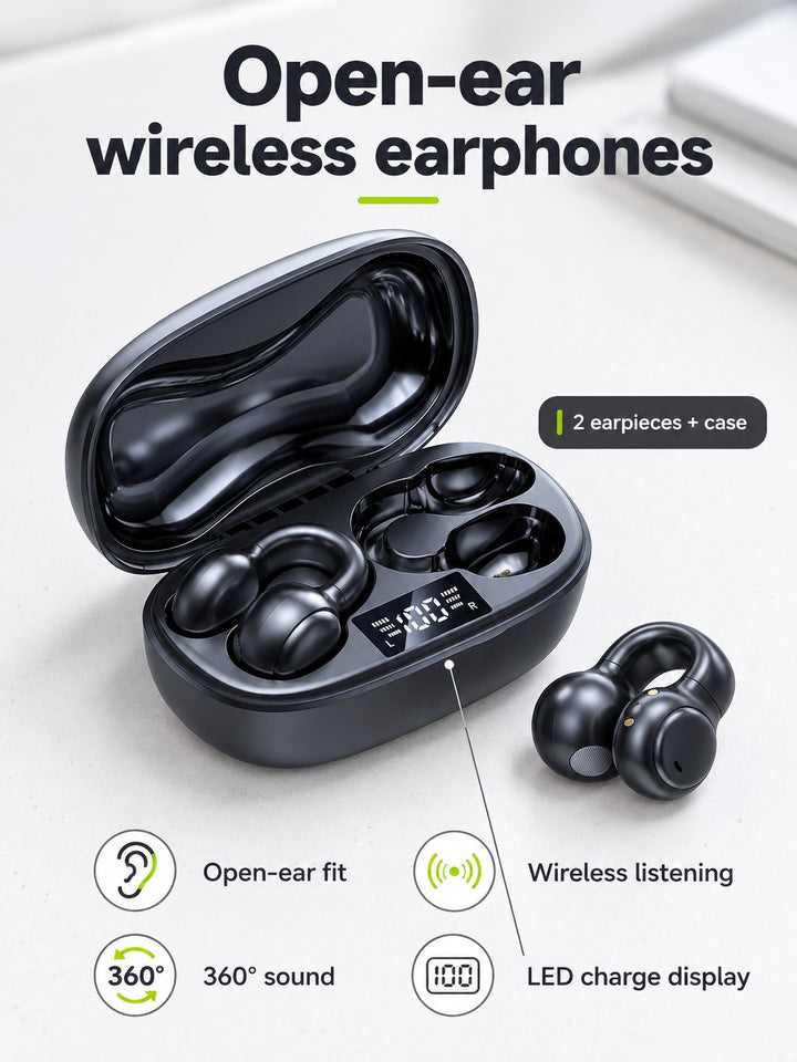 Open-Ear Wireless Earphones for Running, 360° Sound