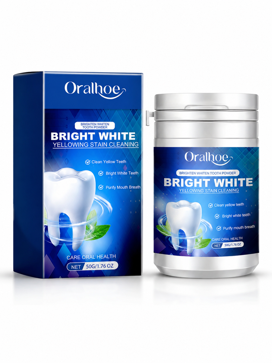 Teeth Whitening Powder — Remove Yellow Stains & Brighten Smile