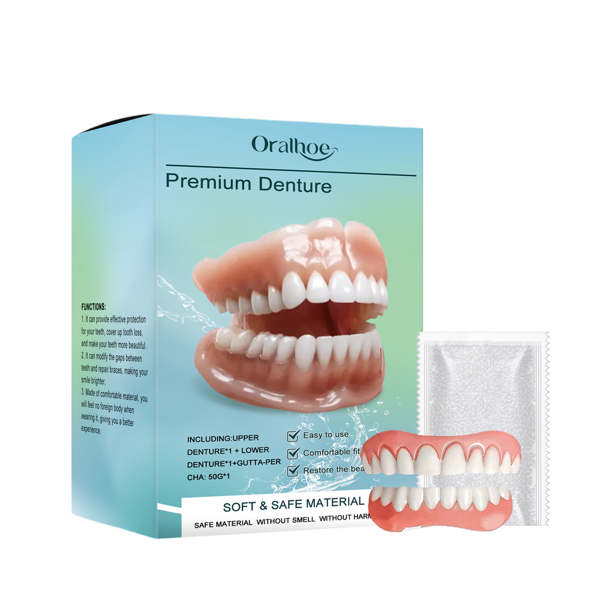 Cosmetic Denture Set for a Natural-Looking Fuller Smile
