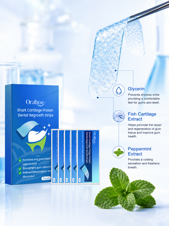 Gum Regrowth & Whitening Dental Strips — Shark Cartilage