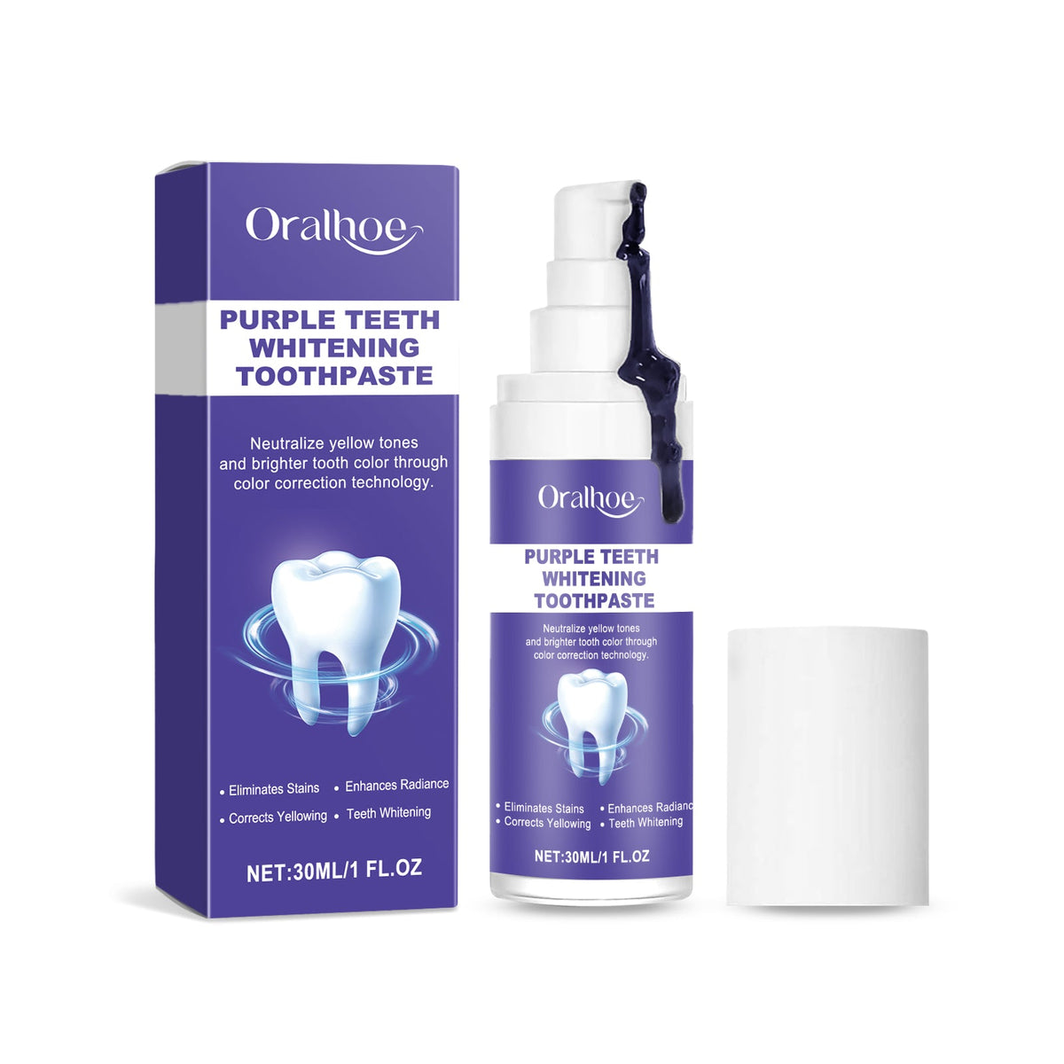 Purple Brightening Toothpaste for Yellow-Toned Teeth