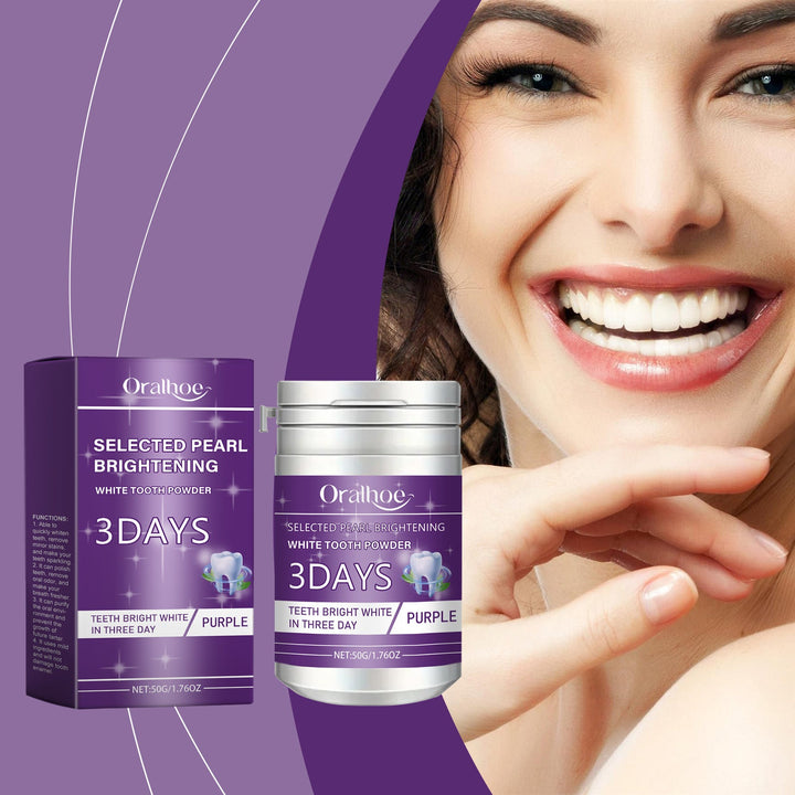 Purple Tooth Powder for Brighter-Looking Teeth Daily