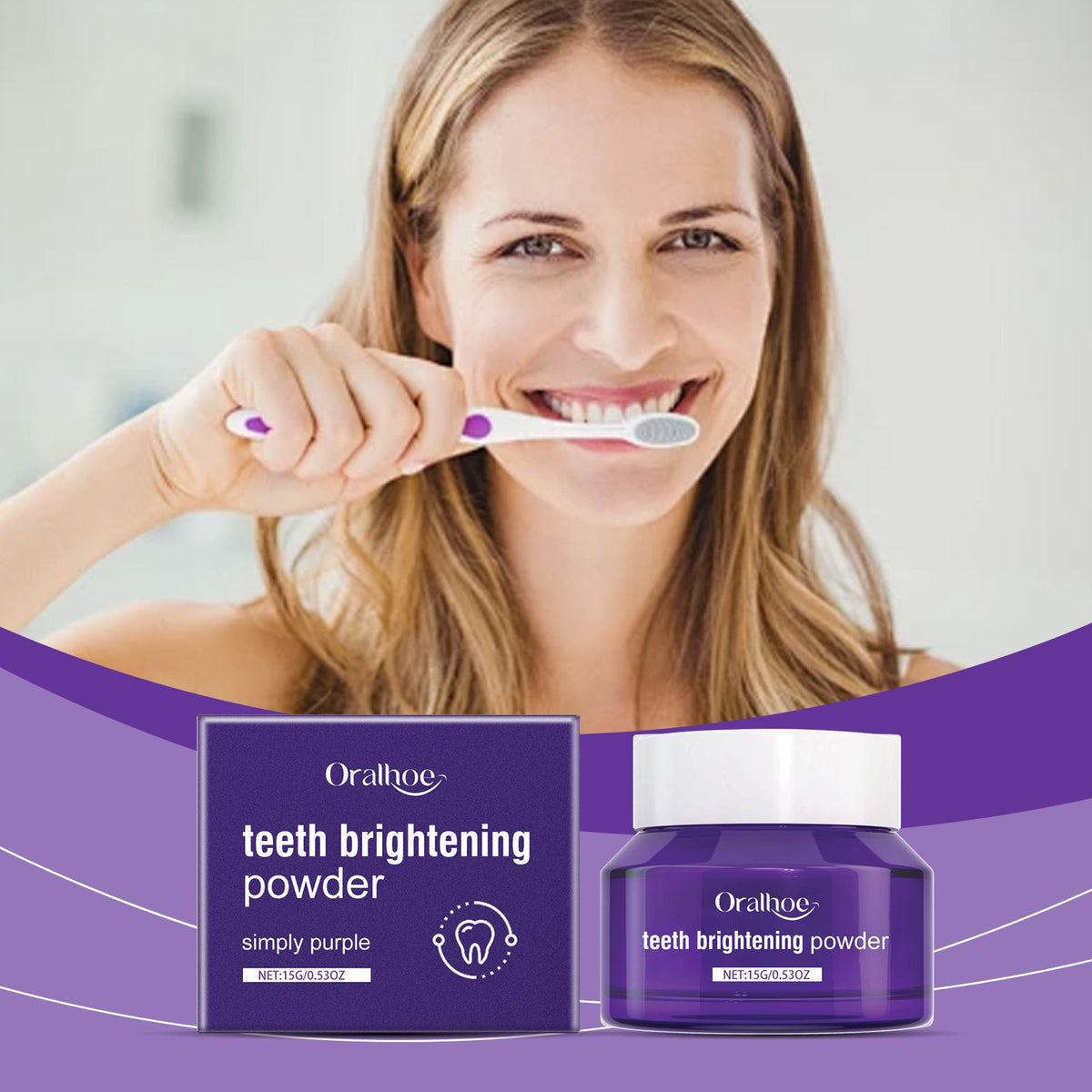 Purple Tooth Powder for Fresher Breath & Brighter Teeth