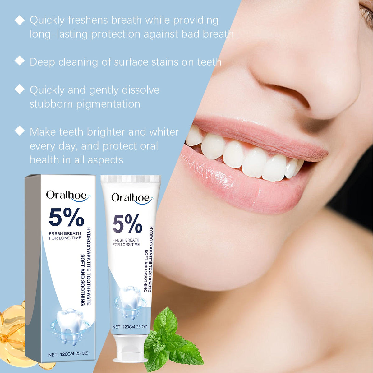 Hydroxyapatite Toothpaste for Gentle Whitening & Fresh Breath