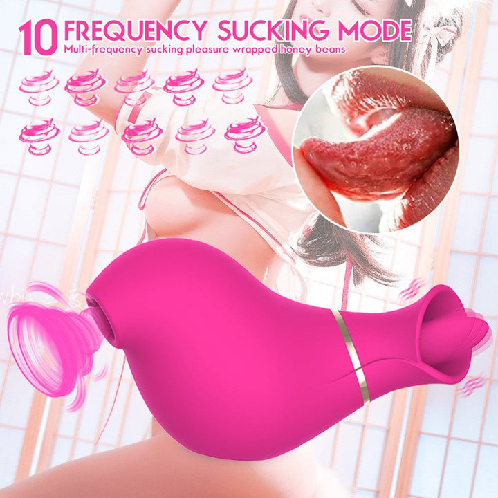 Couples Suction Pleasure Massager With Tongue-Licking Modes