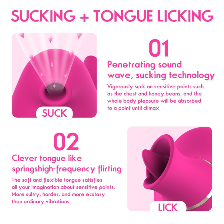 Couples Suction Pleasure Massager With Tongue-Licking Modes