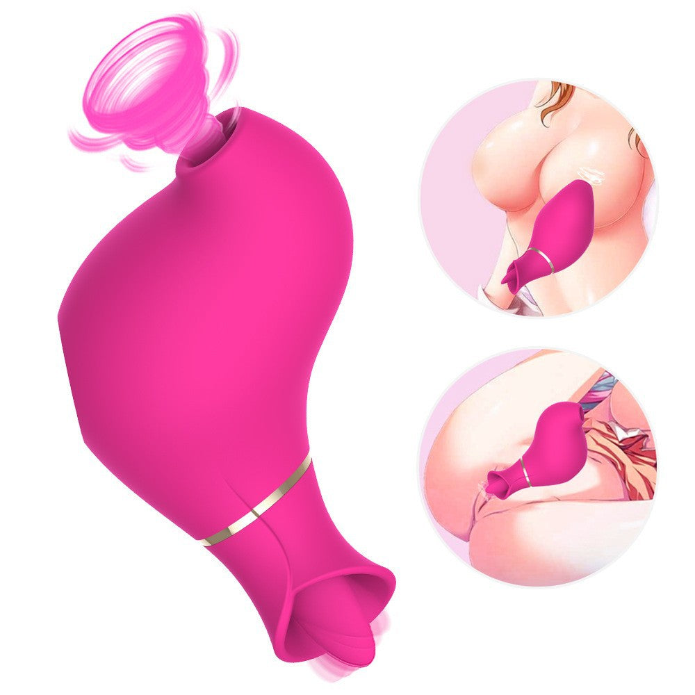 Couples Suction Pleasure Massager With Tongue-Licking Modes