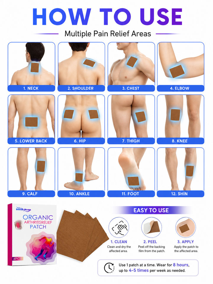 Organic Herbal Minty Heat Patches For Joints