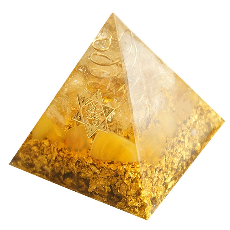 Orgonite Pyramid Decor for Prosperity and Luxe Style