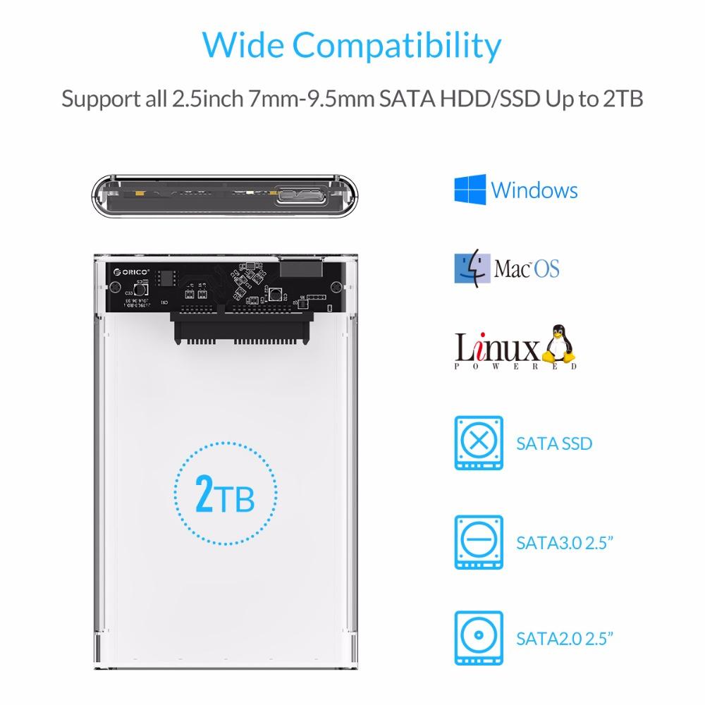 2.5 Inch Hard Drive Enclosure, Tool-Free USB 3.0