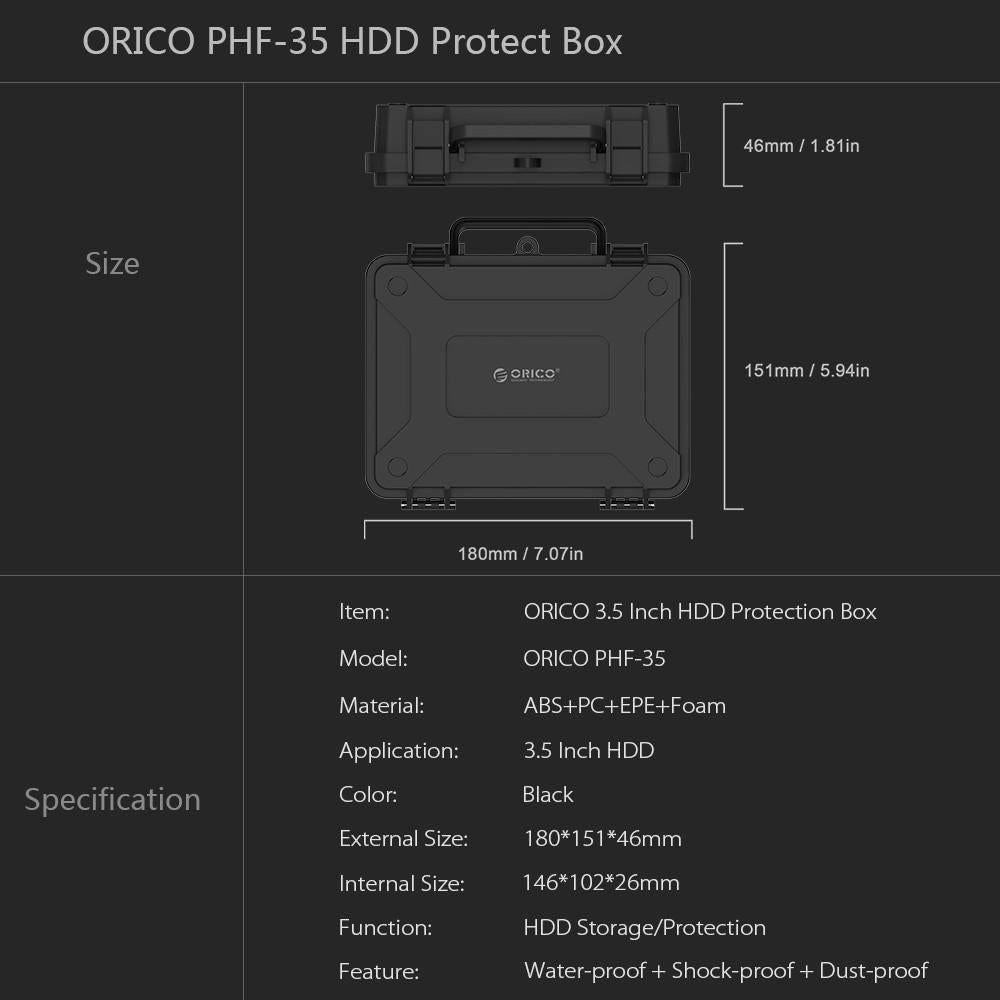 3.5 Inch HDD Protection Case: Waterproof & Shockproof