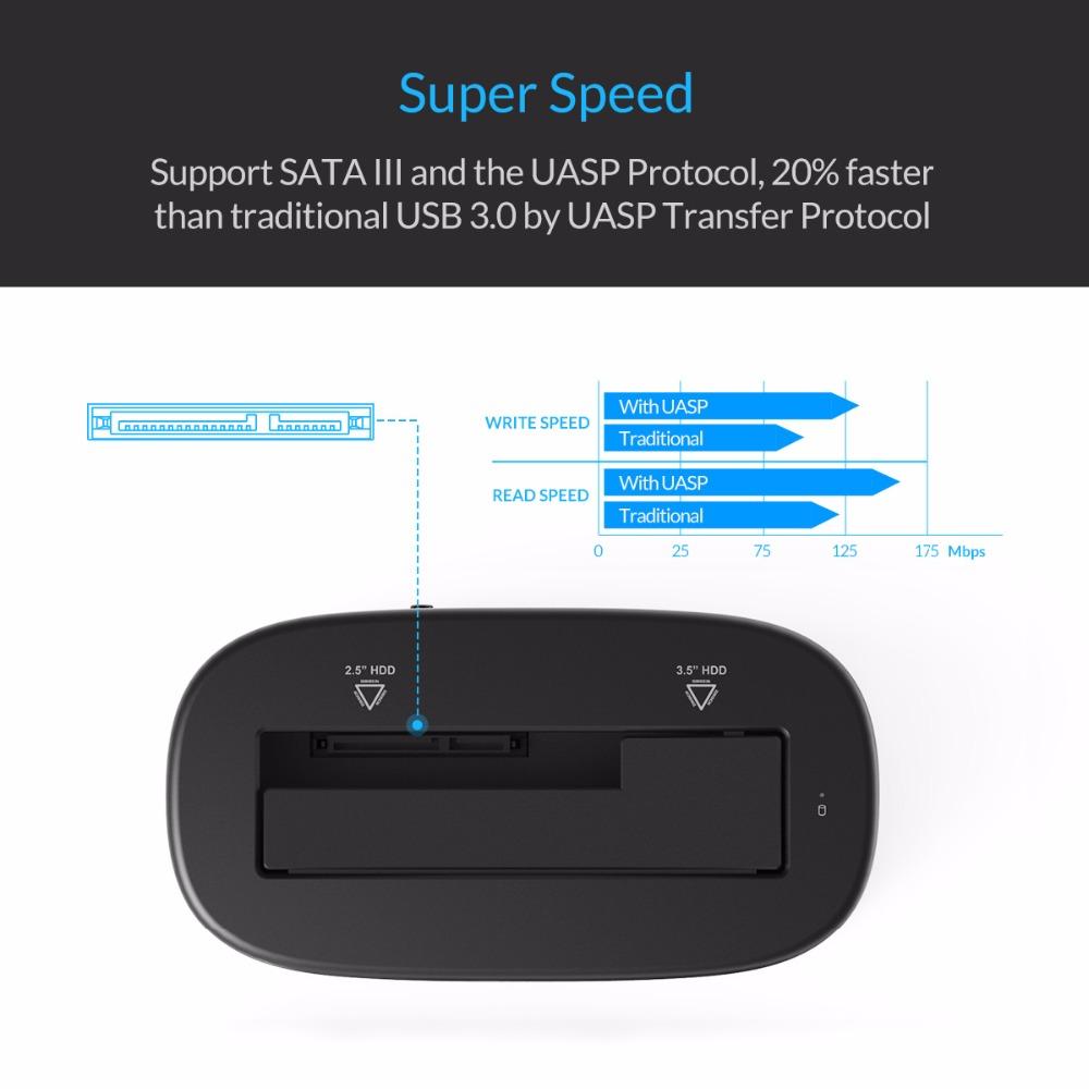 USB 3.0 Hard Drive Docking Station for 2.5 and 3.5 SATA
