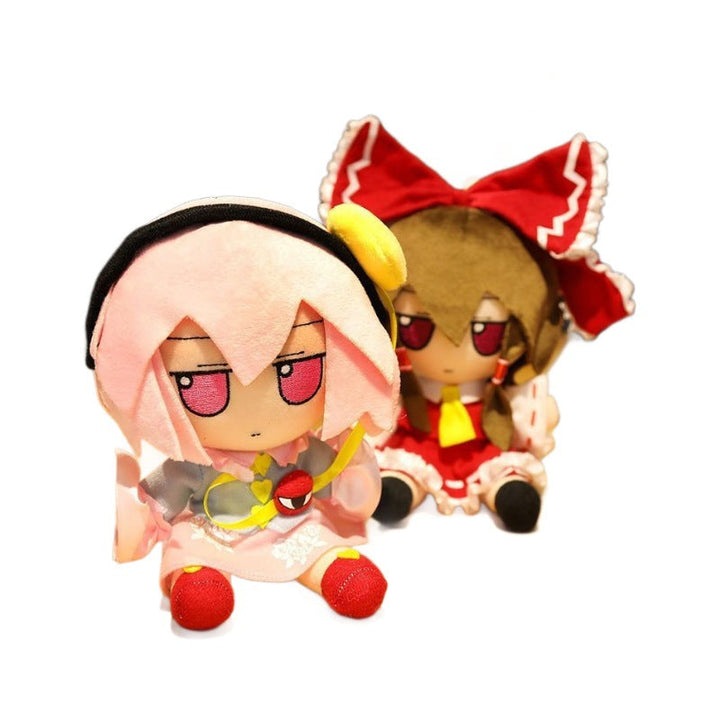 Anime Character Plush Doll With Signature Bow Display