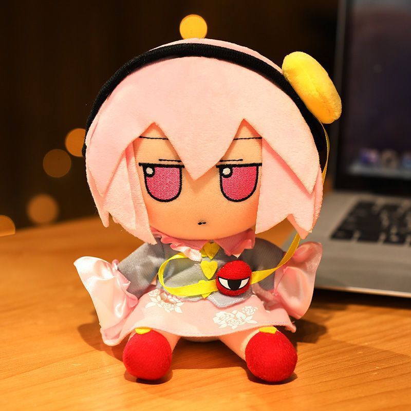 Anime Character Plush Doll With Signature Bow Display