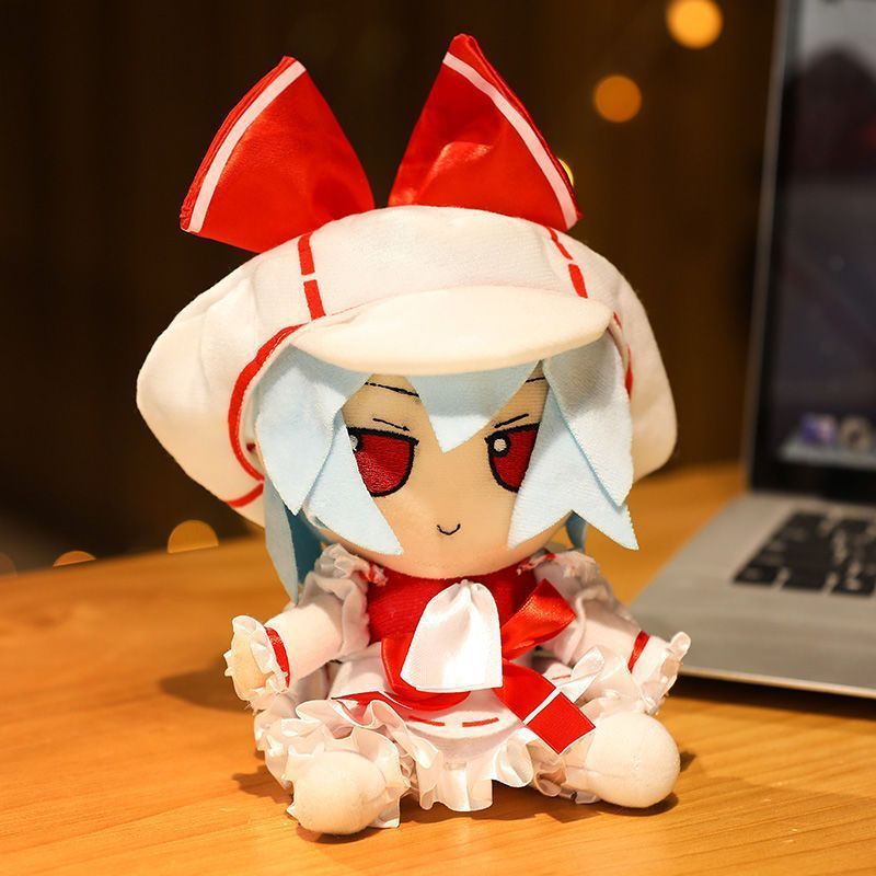 Anime Character Plush Doll With Signature Bow Display