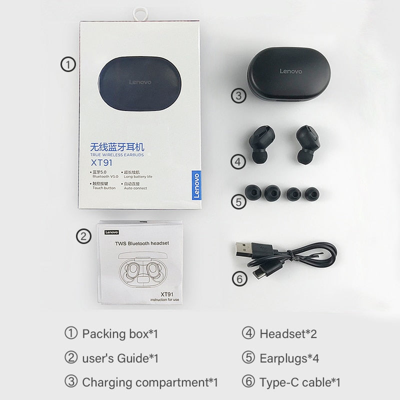 Wireless Earbuds with Mic, LED Case and Noise Reduction