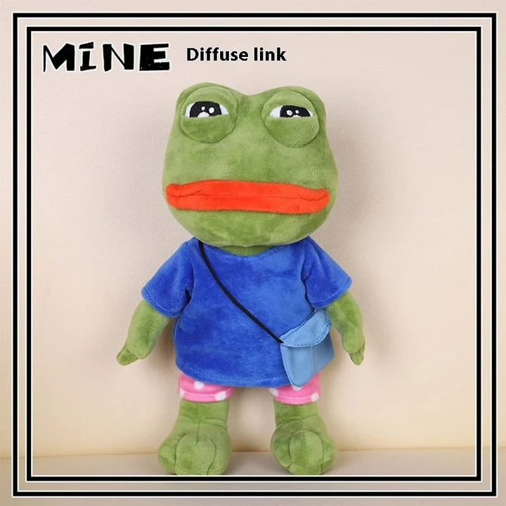 Original Sad Frog Plush Toy with Outfit & Crossbody Bag