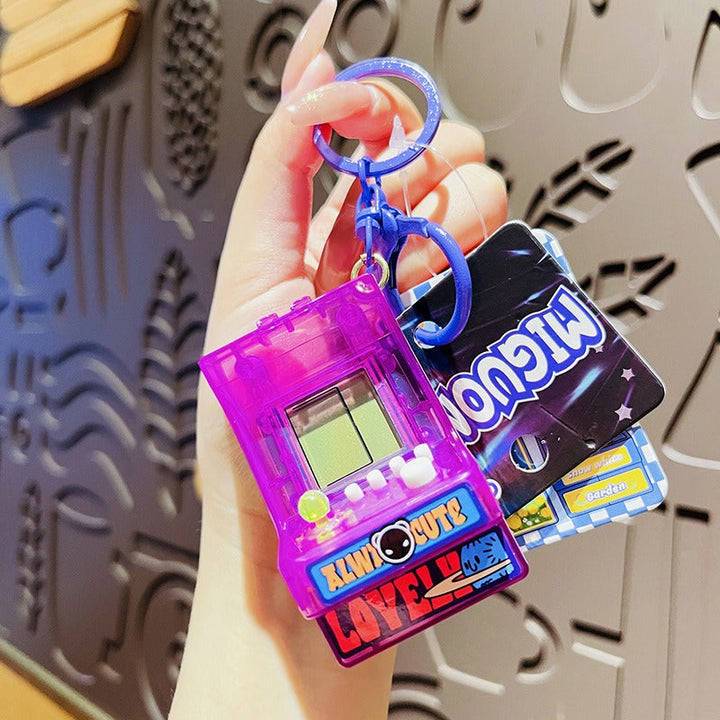 Retro Handheld Game Keychain for Backpacks & Travel
