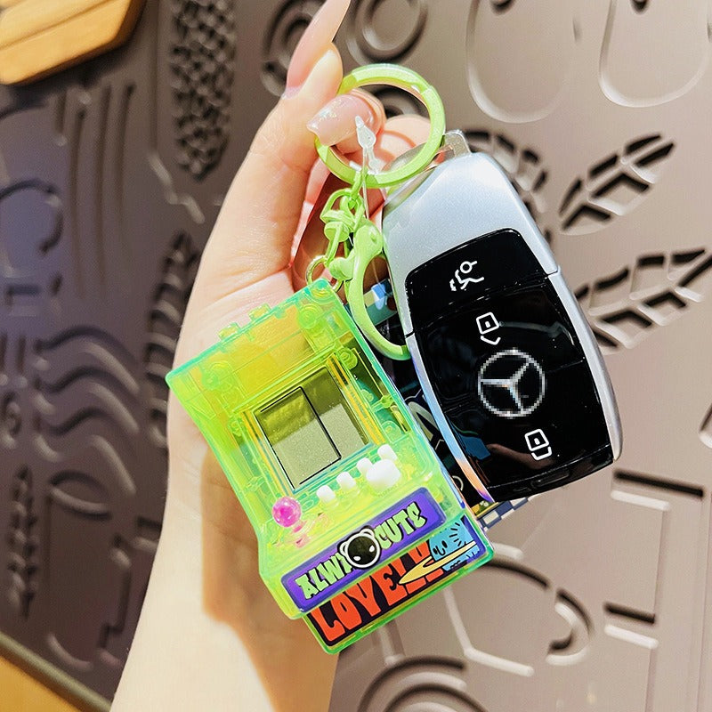 Retro Handheld Game Keychain for Backpacks & Travel