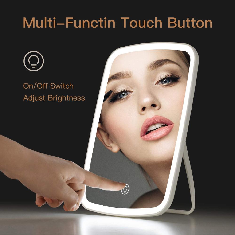 Touch-Control LED Makeup Mirror for Desk and Dorm Use