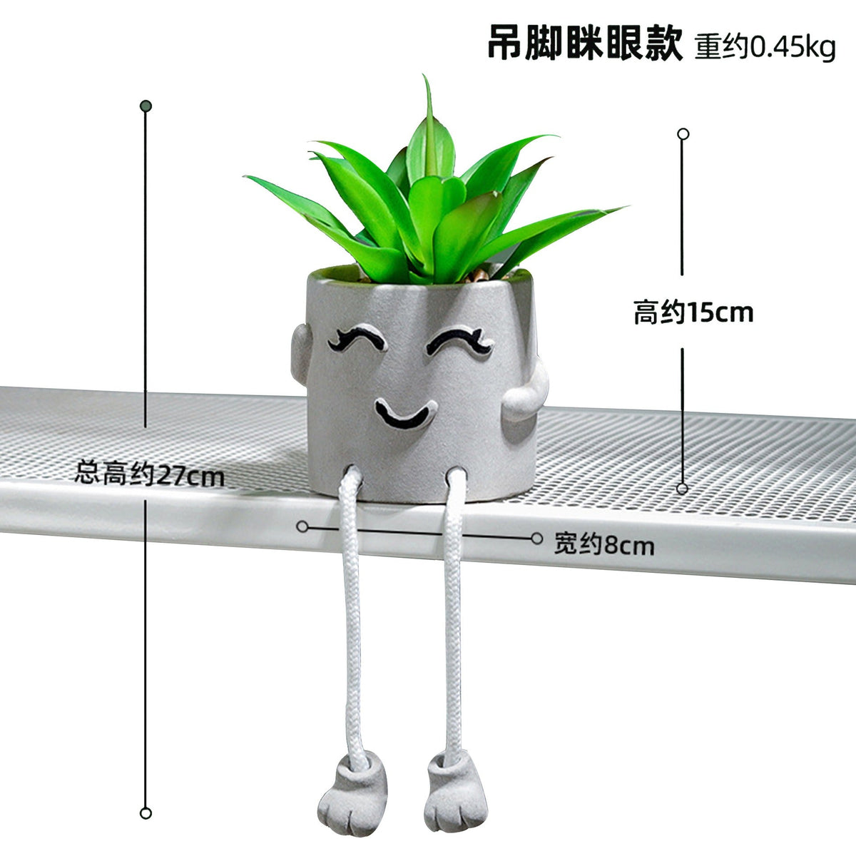 Artificial Succulent Planter with Playful Desk Decor