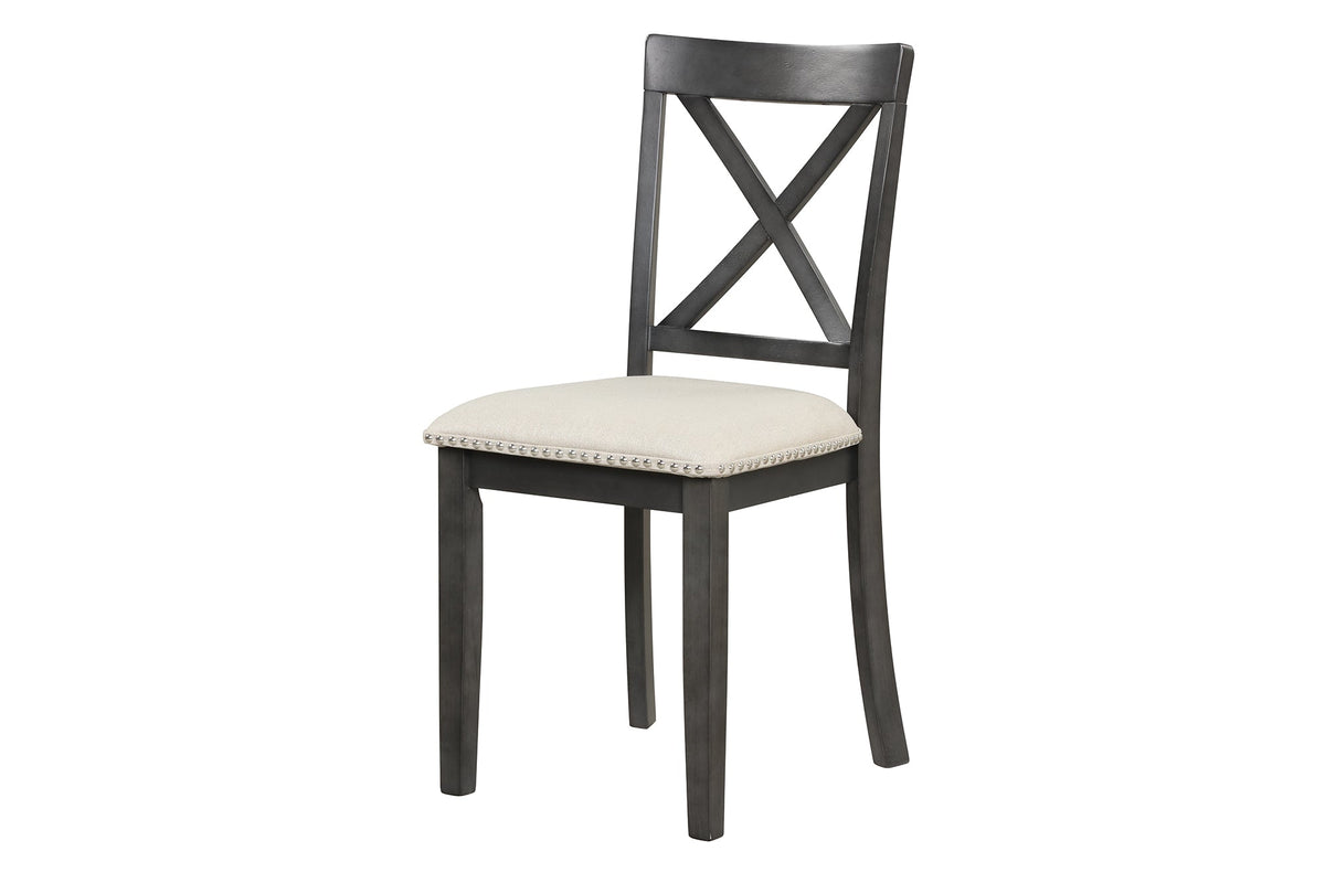 Round Marble-Look Dining Table Set for 4 with Padded Chairs