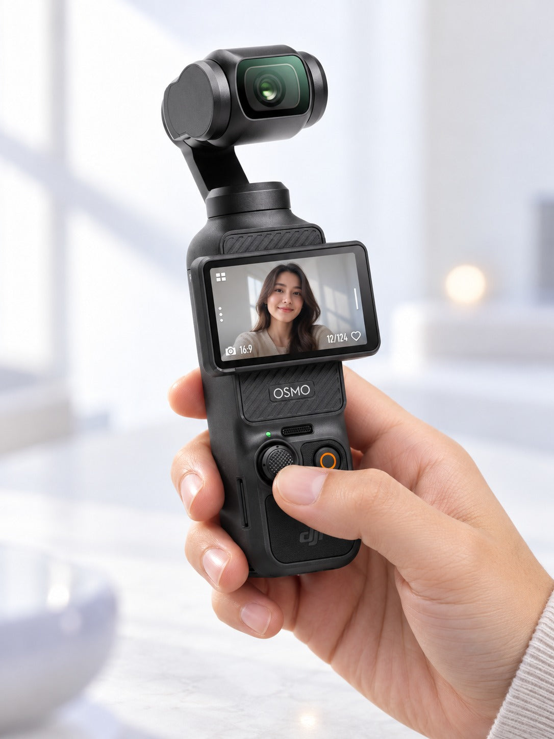 Pocket 3-Axis Gimbal Camera for Smooth Travel Vlogs
