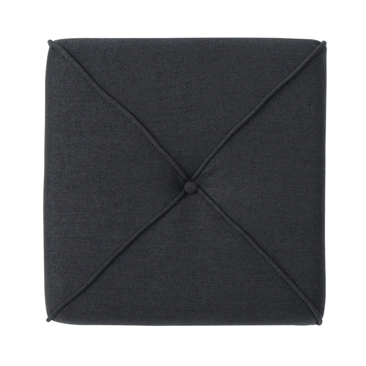 Square Upholstered Ottoman, Charcoal Tufted Footstool