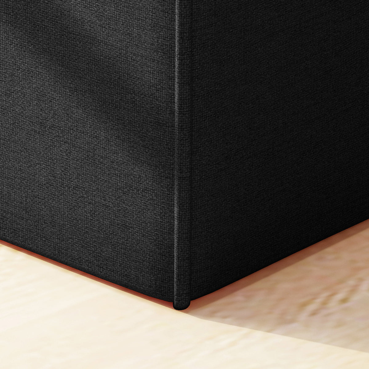 Square Upholstered Ottoman, Charcoal Tufted Footstool