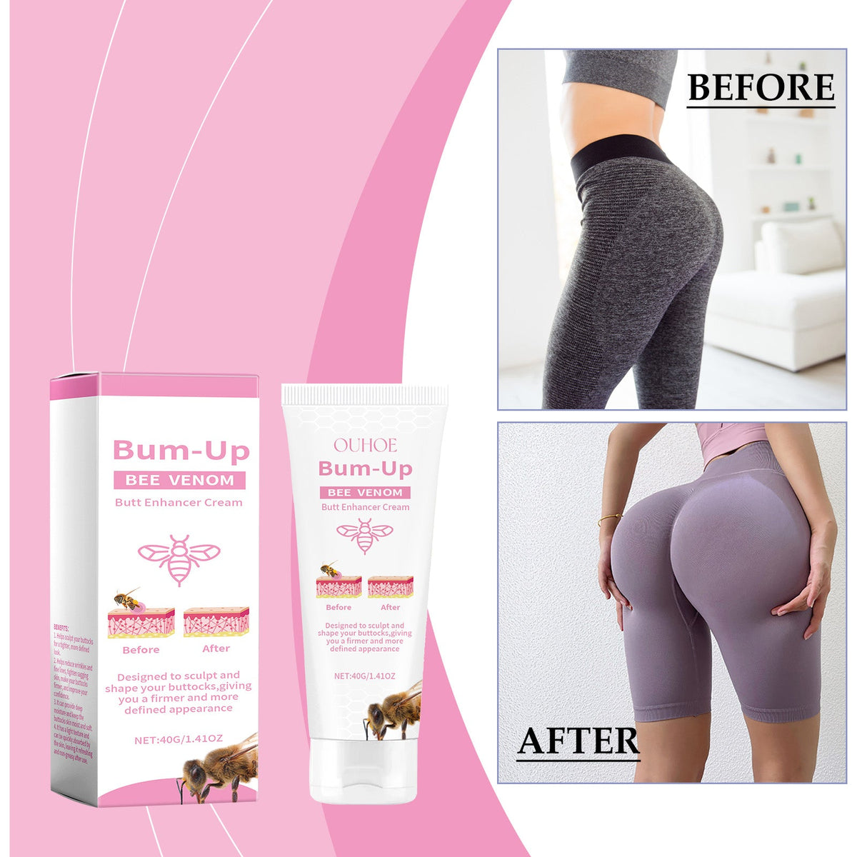 Bee Venom Buttock Firming Cream: Firmer, Defined Shape