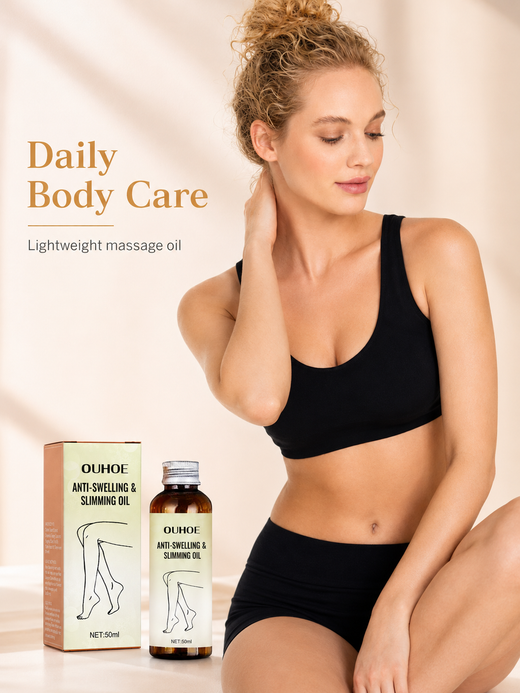 Lymphatic Drainage Body Oil — Visible Leg Slimming in 1–4 Weeks