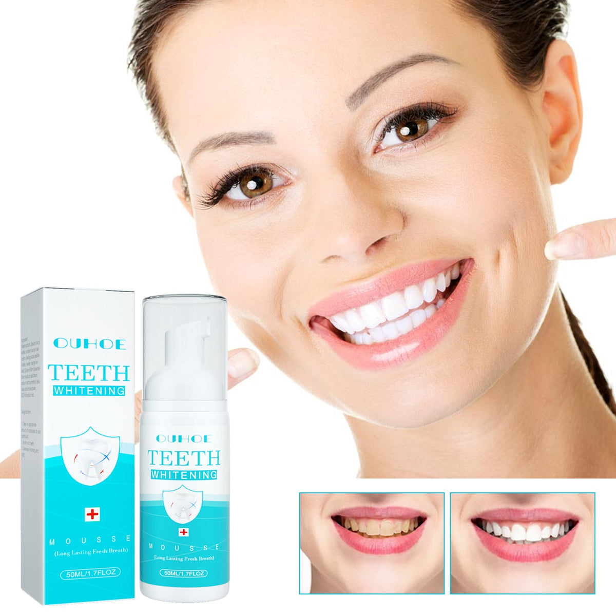 Teeth Whitening Mousse for Stains and Fresh Breath Care
